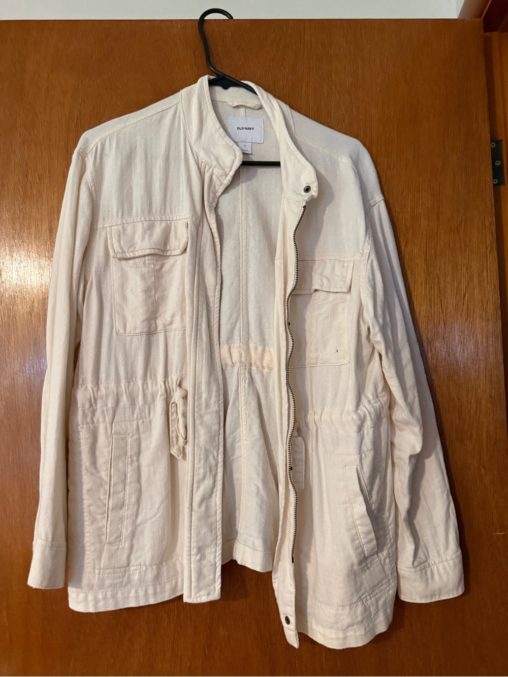 Old Navy Off-White Utility Jacket with Drawstring